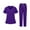 Purple, variant on Scrubs Set for Women, Modern V-Neck Scrub Top & Jogger Scrub Pants with Multi Pockets Professionals Soft Stretch Athletic Nursing Uniform Workwear (Black)