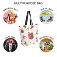 thumbnail image 7 of FORMRS Womens Canvas Tote Bag with Zipper Inner Pocket Shoulder Handbag, Red Christmas Gift Pattern, 7 of 7