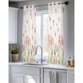 thumbnail image 5 of Pink Spring Floral Sheer Curtains 45 Inch Length 2 Panels Set for Living Room/Bedroom, Pastoral Flowers Farmhouse Rustic Kitchen Curtains Grommet Semi-Sheer Curtains Window Treatments 42"x45"x2, 5 of 7