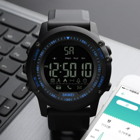 SKMEI Sports Casual Men Smart Watch Intelligent Male Watches 5ATM Water-resistant Call APP Reminder Remote Camera Sports Tracker BT Smart (Best Water Reminder App)