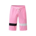 thumbnail image 6 of FAOWME Men's Summer Two-Piece Outfits Short Sleeve Round Neck Color Block T Shirt And Shorts Comfortable Fashion Set For Casual Daily Wear,M,Pink, 6 of 6