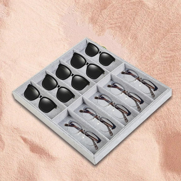 Eyeglass Sunglasses Organiser case Wooden 10 Slot Glasses Display Storage Organizer Box , flannel