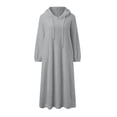 thumbnail image 4 of Prolriy Robe à Manches Longues pour Femmes Robe Décontractée Robe Ample à Capuche en Peluche Unie Robe Chandail à Poches Chandails Robes pour Femmes Gris m, 4 of 4