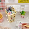 thumbnail image 2 of Mini Trash Can with Lid Swing Top Small Trash Can Pen Holder for Car Bedroom Office Desktop  White, 2 of 8