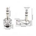 thumbnail image 4 of 5pcs Metal Right Angle 6.35mm Mono/Stereo Jack Plug 90 Degree 2/3Pole 6.35mm Guitar Phone Amplifier Connector, 4 of 7