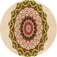 thumbnail image 1 of Ahgly Company Machine Washable Indoor Round Transitional Khaki Gold Area Rugs, 7' Round, 1 of 7