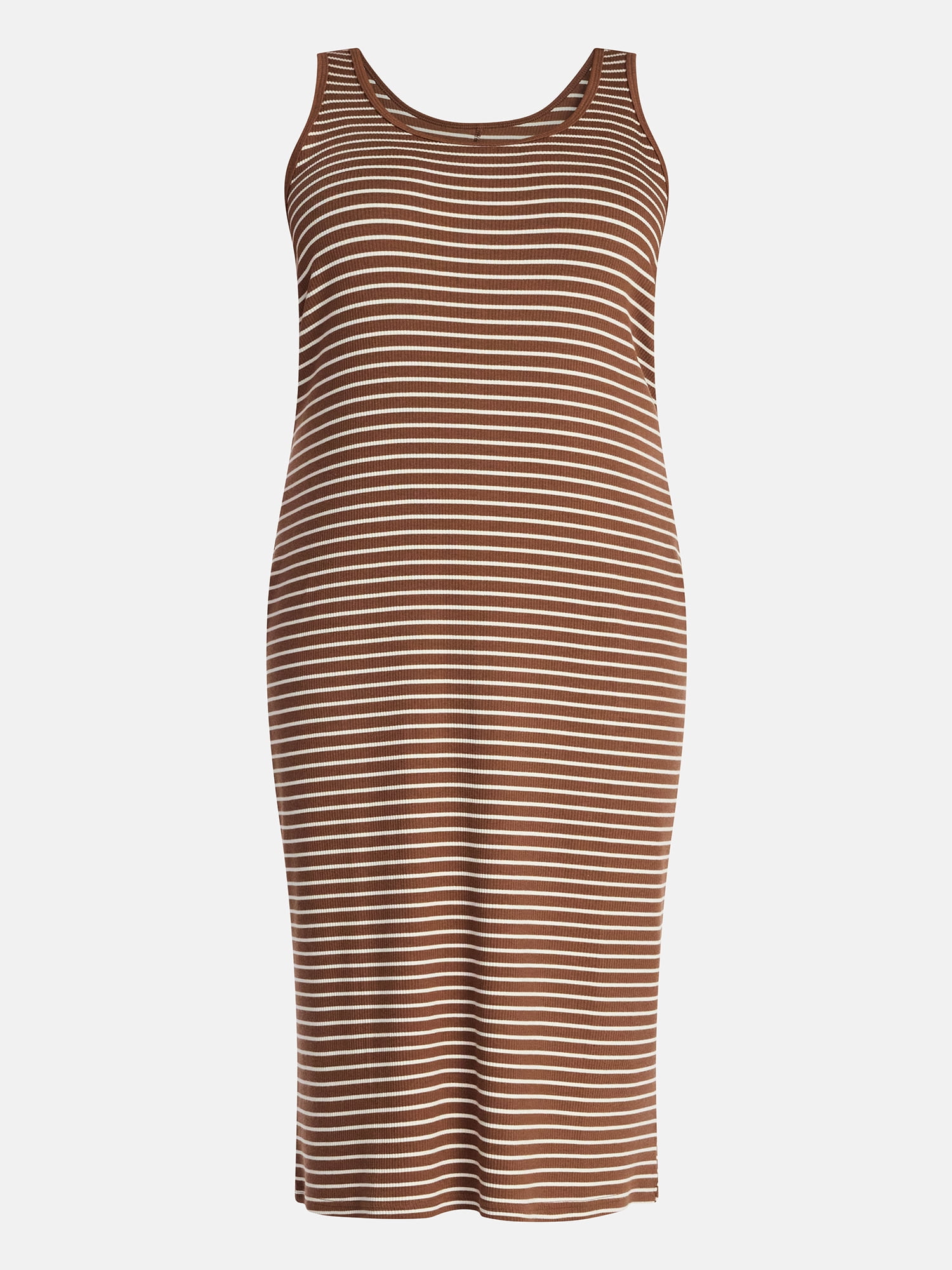 Terra & Sky Women's Plus Sleeveless Ribbed Mini Dress , Sizes 0X-5X