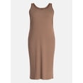 thumbnail image 4 of Terra & Sky Women's Plus Sleeveless Ribbed Mini Dress , Sizes 0X-5X, 4 of 4