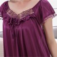 thumbnail image 5 of Maean Womens Nightgowns Satin Silky Short Sleeve Long Nightgown Loose Sleepwear Loungewear Nightdress, 5 of 6