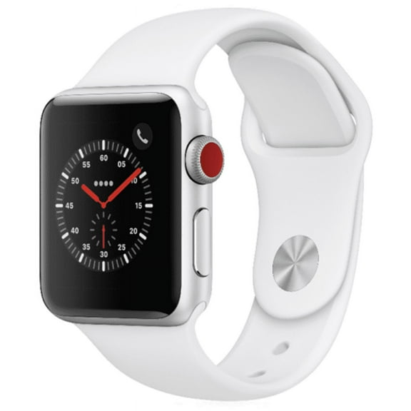 Restored Apple Watch Series 3 42mm GPS Cellular 4G LTE Silver White Sport Band (Refurbished)