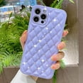thumbnail image 5 of Cute Compatible with iPhone Diamond Case, Luxury Sparkle Bling Glitter Rhinestone Sturdy Hard PC Back + Soft TPU Edge Protective Phone Cases(Lavender Purple,13 Pro Max), 5 of 12