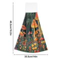 thumbnail image 6 of Yayeee Kitchen Hanging Hand Towels Set of 2 with Loop Bathroom Absorbent Tie Towel, Forest Mushroom, 6 of 7
