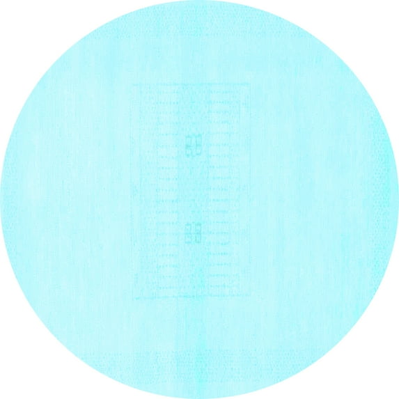 Ahgly Company Indoor Round Solid Light Blue Modern Area Rugs, 7' Round