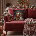 thumbnail image 4 of Festive Christmas Print Pillow Cover - Soft Holiday Decor for Couch, Sofa, Car Seat or Living Room, Cozy Decorative Accent C, 4 of 6
