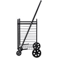 thumbnail image 6 of Shopping Cart, Folding Grocery Utility Cart with Swivel Wheels, 90 LBS Large Load Capacity, Heavy Duty Rolling Laundry Basket Butler for Laundry, Shopping, Camping, Grocery, Luggage, Black, 6 of 11