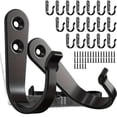 thumbnail image 2 of 20-Pack Wrought Iron Wall Hook Single Prong Decorative,Sturdy Metal Hanger with Screws,Rustic Style for Coat Hat Towel and Entryway Organization Black, 2 of 6