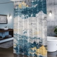 thumbnail image 6 of Navy Gold Gray Shower Curtain, Abstract Art Mottled Old Gradient Color Waterproof Shower Curtain Set with 12 Hooks Lightweight Bath Curtains Fabric Bathroom Decor 36x72 Inches, 6 of 9