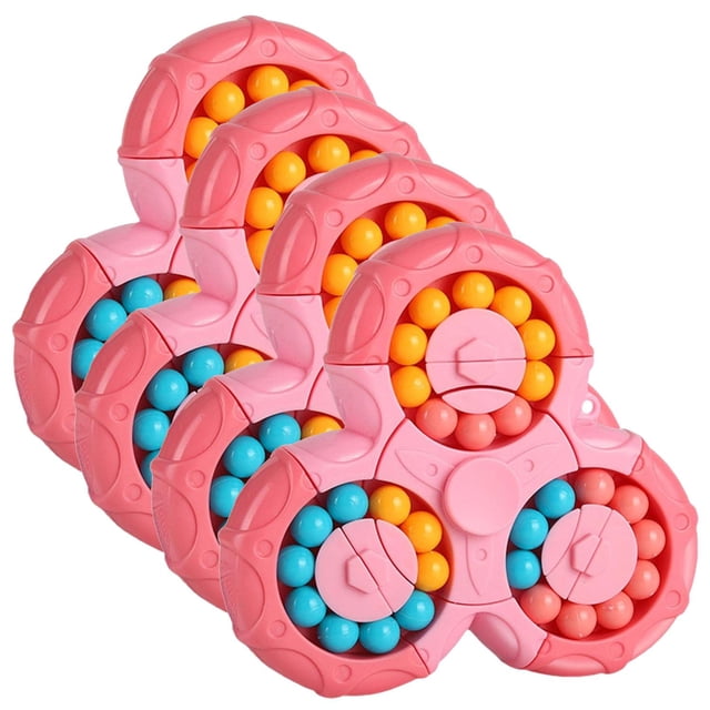 Cubo y Spinner Magico VentDepot MagiBean02 4Pzas Rosa 10x11cm Plástico ABS
