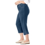 Woman Within Plus Size Stretch Denim Five-Pocket Capri Jeans