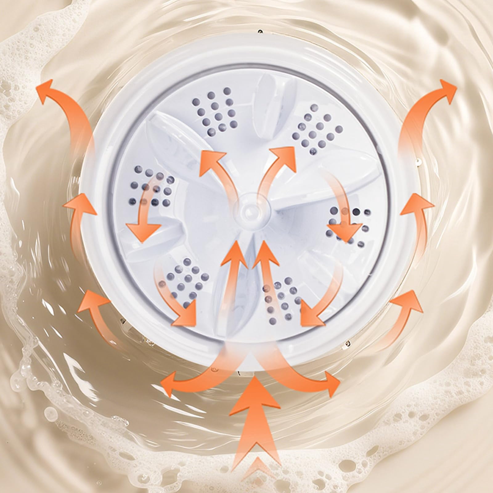 ORMOS Portable Mini Washing Machine, White, Rechargeable Cordless Washer, 4L Capacity, Quiet Efficient, LED Touch Screen, 5000mAh Battery