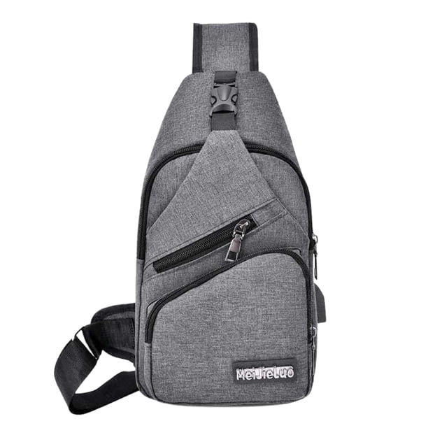 Sywqhk Bolso De Pecho De Tela Oxford Para Hombre, Con Cremallera, Informal, Cruzado, Para Teléfono, Para Cinturón (Gris) Sywqhk Para estrenar