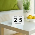 thumbnail image 2 of Neighborly Nook Wooden Block Calendar for Desk, Small Size Daily Desktop Perpetual Desk Calendar, Cute Date Display Desk Accessories for Home Office Decor, Teacher, Classroom, Reusable Yearly, White, 2 of 14