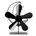 thumbnail image 1 of Estufa con ventilador de 5 aspas alimentada por calor aleación de aluminio disipación de calor rápida ventilador para hogar alimentado por calor para chimenea de leña negro, 1 of 5