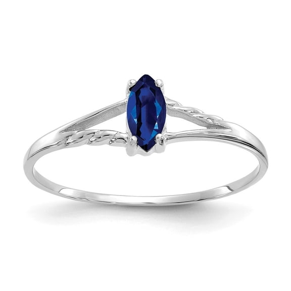 14k White Gold Sapphire Ring - Size 6