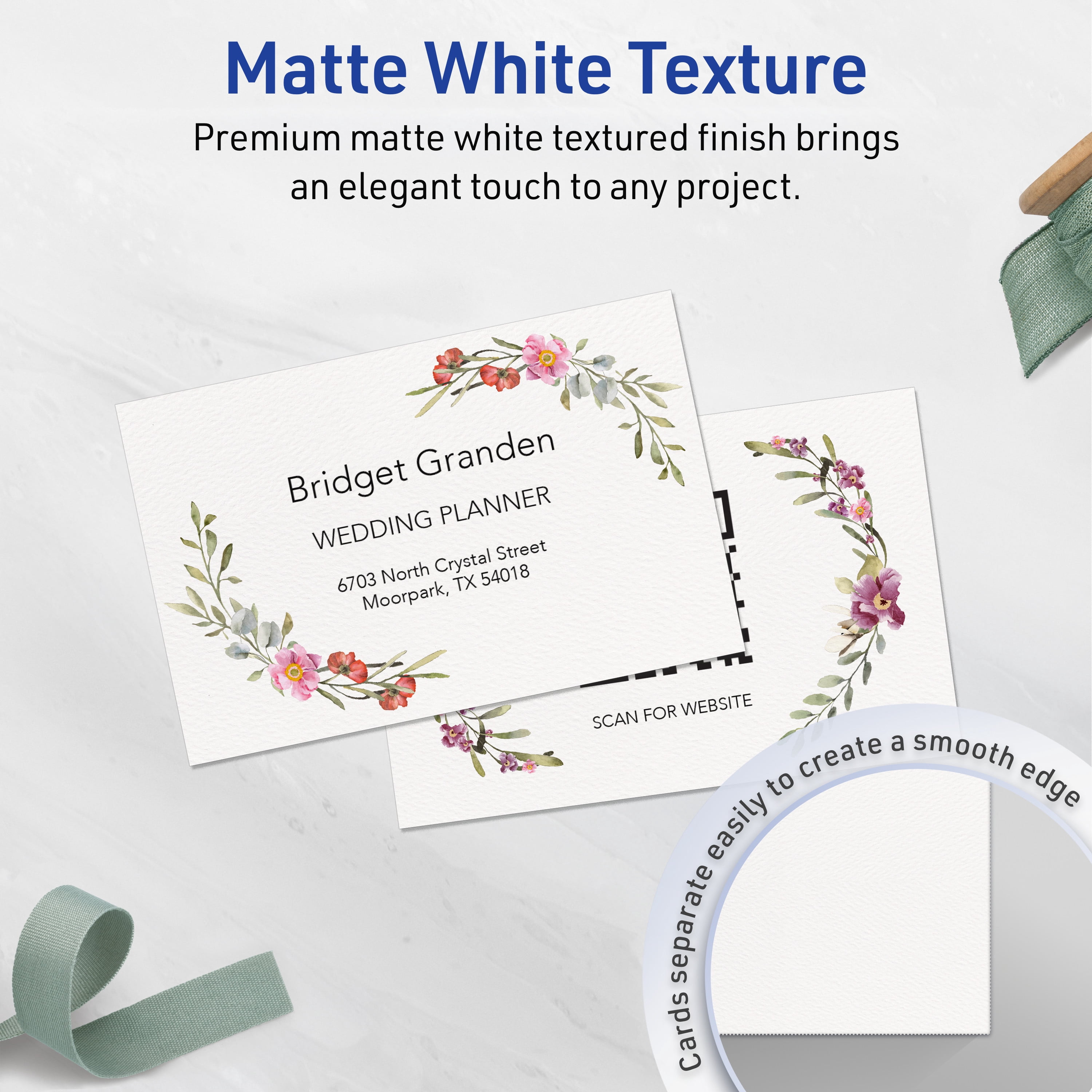 Avery Rectangle Index Cards , 3" x 5", Textured Matte, 150 Total