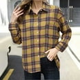 thumbnail image 2 of Taqqpue Oversized Flannel Shirt Women Long Sleeve Plaid Button Down Shirt Outwear Fall Winter Loose Fit Plus Size Blouse Tops with Pockets, 2 of 6