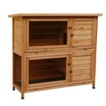 48" Outdoor Rabbit Hutch, Waterproof Wooden Chicken Coop, 2Story