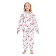 thumbnail image 2 of Fluffy Pajamas Set Fuzzy Winter Warm Pj Sets Pullover Tops and Long Pants Pink Flamingos Pattern Large, 2 of 8