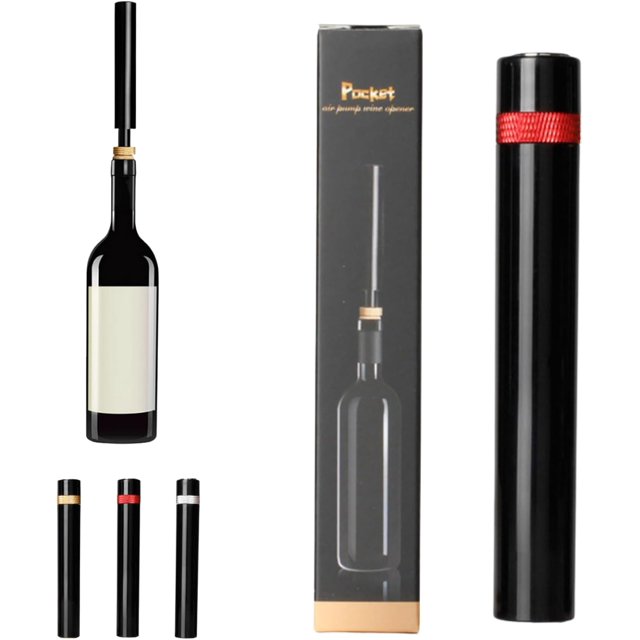 Loritia Wine Opener, AeroPop Wine Opener, Travel Portable Pocket Air Pressure Pump Wine Bottle Opener, Travel Porta for Home, Restaurant, Party (Red)