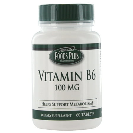 Food Plus vitamine B-6 100 mg comprimés Convertis à l'alimentation d'énergie - 60 Ea