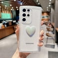 thumbnail image 3 of Compatible with Samsung Galaxy S23 Ultra Phone Case for Women Girls Cute 3D Heart Case Camera Lens Protection Soft Silicone Shockproof Clear Case for Galaxy S23 Ultra 5g 6.8" Cover (White), 3 of 10