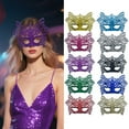 thumbnail image 3 of Xfvqtps Carnival Masquerade Mask for Women Mardi Gras Masks Half Face Glitter Sparkly Carnival Mask for Makeup Performance Ball Party Silver, 3 of 3