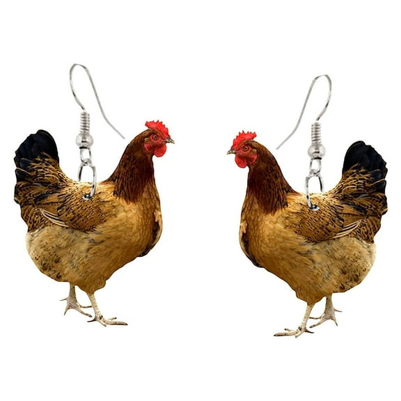 SUSHANG Hen Earrings A Pair Women'S Funny Chicken Earrings Fashion Animals for Party Outing