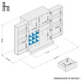 thumbnail image 5 of Boahaus Liverpool Modern Bar Cabinet, Wine Storage, 2 Doors, 1 Drawer, Brown, 5 of 5