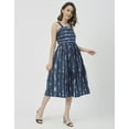 thumbnail image 3 of Moomaya Sleeveless Square Neck Fit And Flare Cotton Dress - Women's Summer Dress, 3 of 9