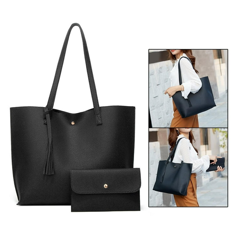 Big black tote purse best sale