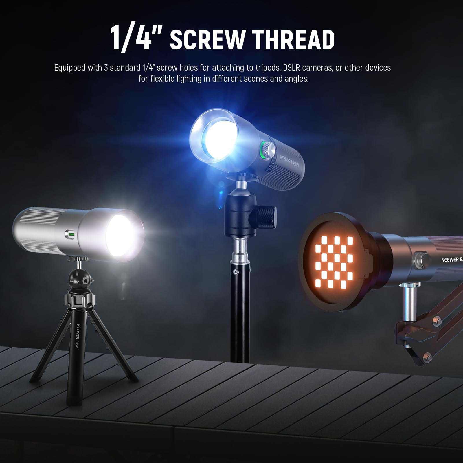 Neewer FL10 Rgb Photography Flashlight, 10W LED with 20 Gobo Filters & 4 Colors, CRI95+, 7500mAh for Studio/Video Lighting