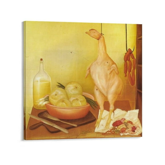 Fernando Botero Print Painting Kitchen Table Art Posters Art Print Wall Photo Paint Poster Hanging Picture Family Bedroom Decor Gift 12x12inch(30x30cm)