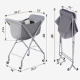 thumbnail image 3 of Laundry Cart with Wheels, 32”H Easy Rolling Laundry Hamper with Removable Liner Bag, Sturdy Metal Frame Clothes Basket with 4 Casters and 2 Brakes, 3 of 15