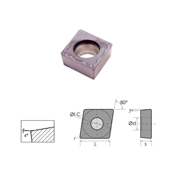 Hhip CCMT 32.52-EM Coated Carbide Insert 6053-0222