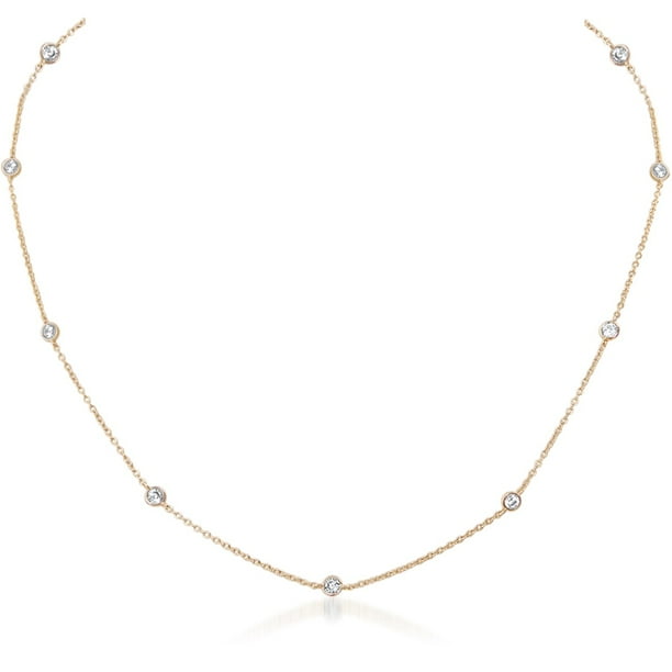 Humble Chic Ny Simulated Diamond Station Necklace Crystal CZ Cubic