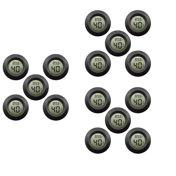 15-Pack Hygrometer Thermometer Digital LCD Monitor Humidity Meter Gauge for Humidifiers Dehumidifiers