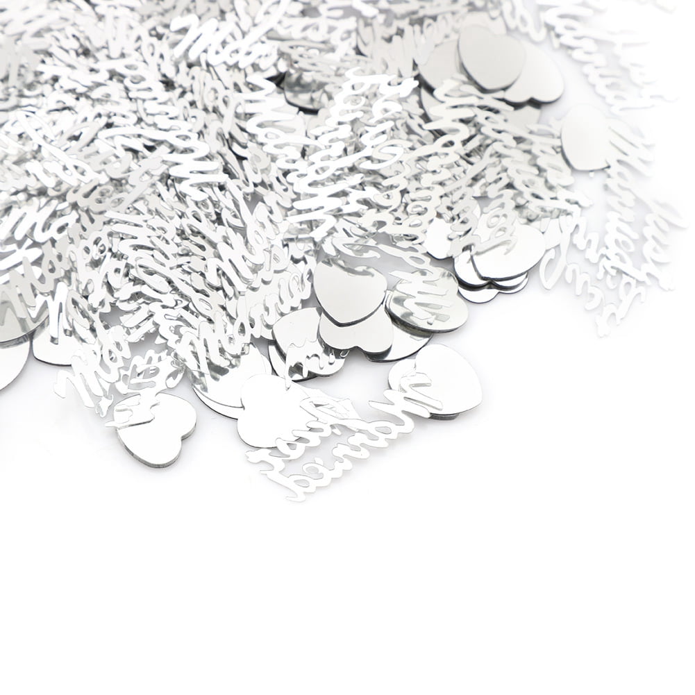 Tebru Wedding Confetti for Tables, DIY Romantic Just Marrid and Heart