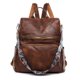 thumbnail image 1 of Mochila de gran capacidad antirrobo de piel sintética suave con textura, mochila escolar sencilla que combina con todo, 1 of 5