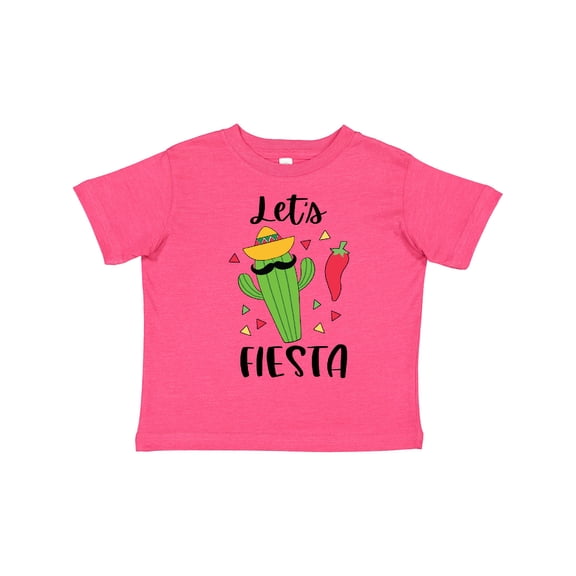 Inktastic Cinco De Mayo Let's Fiesta Cute Cactus with Sombrero Boys or Girls Toddler T-Shirt