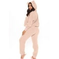 thumbnail image 3 of REALiKUN Women's Ultra Comfy Lounge Furry Sherpa Romper Onesie Pajamas Cute Ear Hood Pink S, 3 of 6
